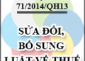 LUẬT  SỬA ĐỔI, BỔ SUNG MỘT SỐ ĐIỀU CỦA CÁC LUẬT VỀ THUẾ 2014