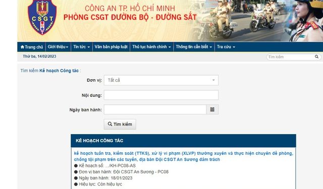 Người dân giám sát, xem chuyên đề, kế hoạch tuần tra của CSGT bằng cách nào?